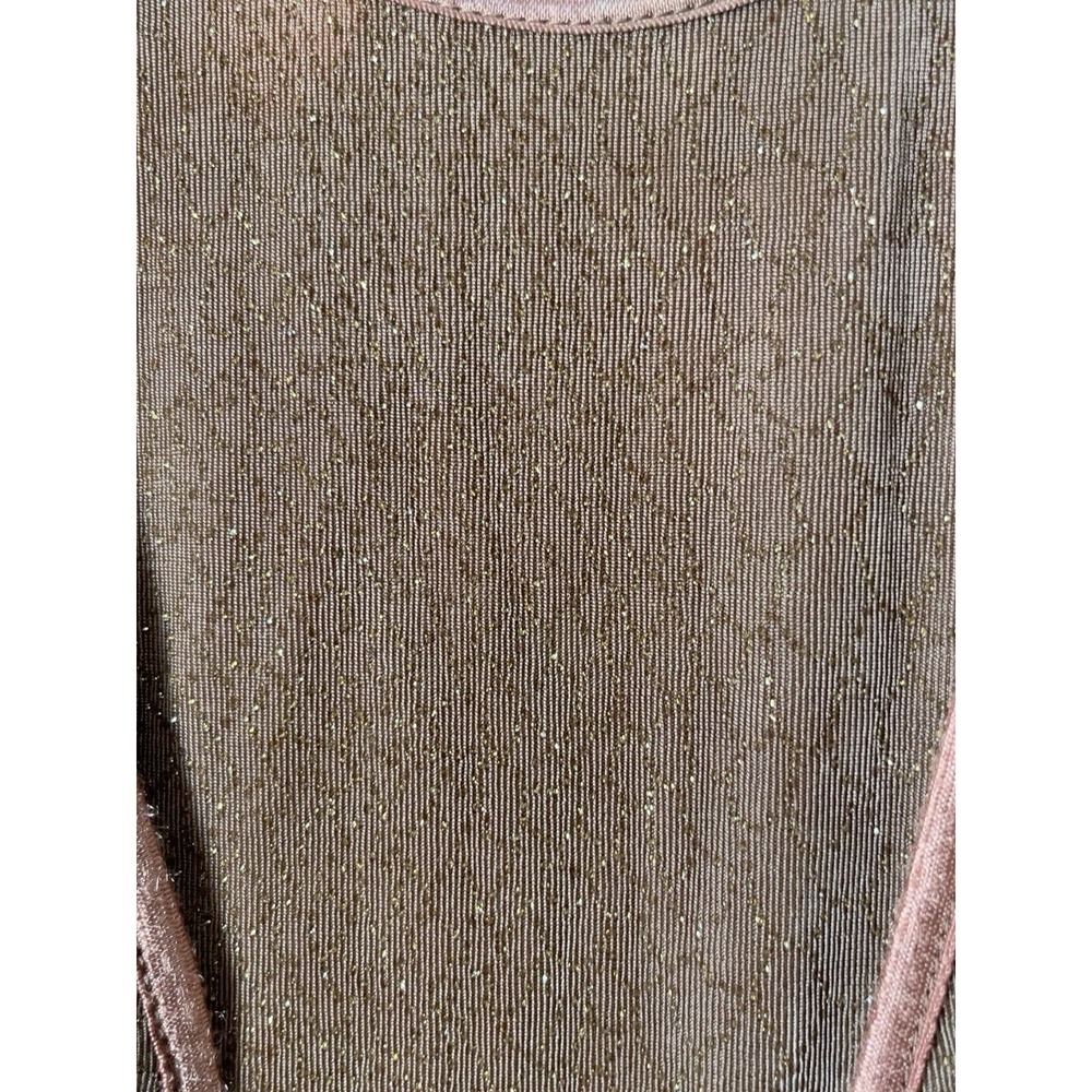 Rabbit Rabbit Rabbit Designs 2PC Dress Jacket Set Brown Gold Metallic Sleeveless - Picture 6 of 6